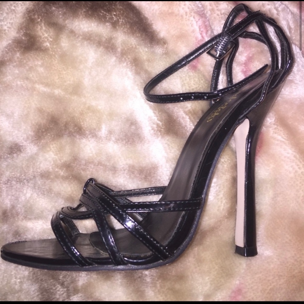 Like new black strappy heels